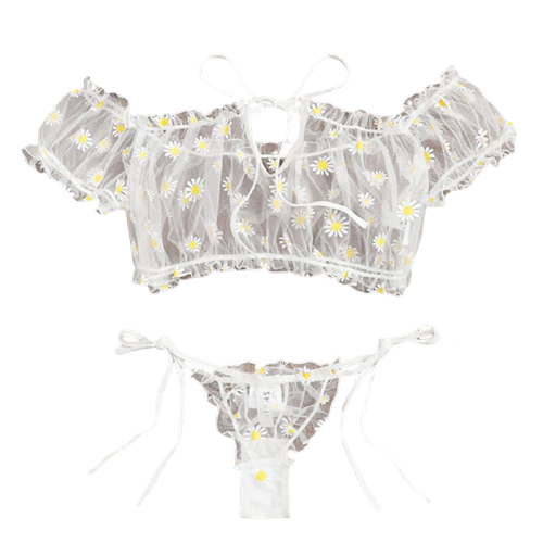 Sofelo Off Shoulder Lace Up Two-Piece Beach Swimsuits