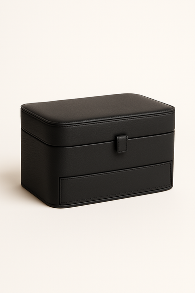 Home Leather Jewelry Box - Multi-Level Storage