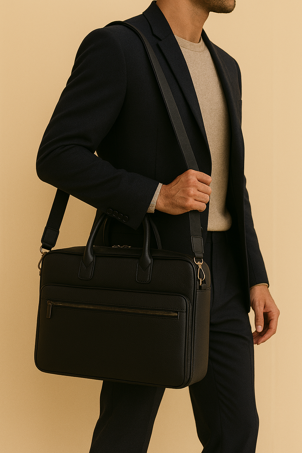 Leather Laptop Briefcase - Professional Work Bag