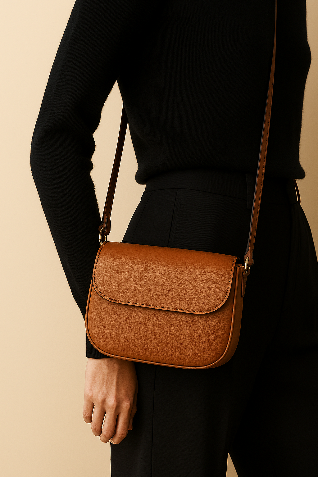 Mini Leather Crossbody Bag - Compact Elegance