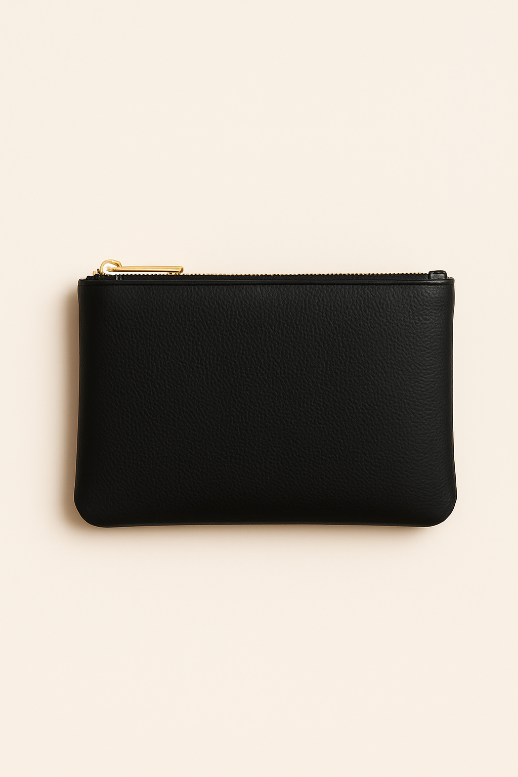 Zip-Top Leather Pouch - Versatile Storage Solution