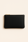 Zip-Top Leather Pouch - Versatile Storage Solution