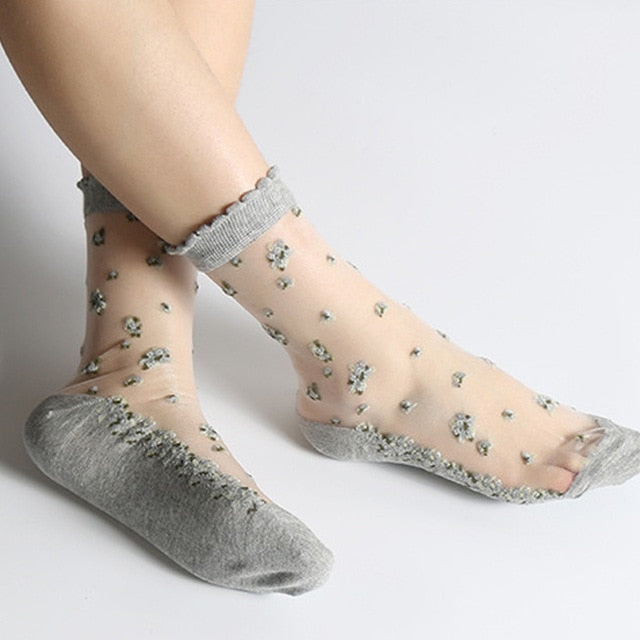 Sofelo Breathable Ultra Thin Transparent Lace Socks