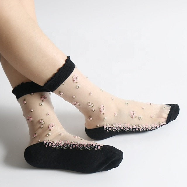 Sofelo Breathable Ultra Thin Transparent Lace Socks