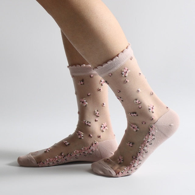 Sofelo Breathable Ultra Thin Transparent Lace Socks