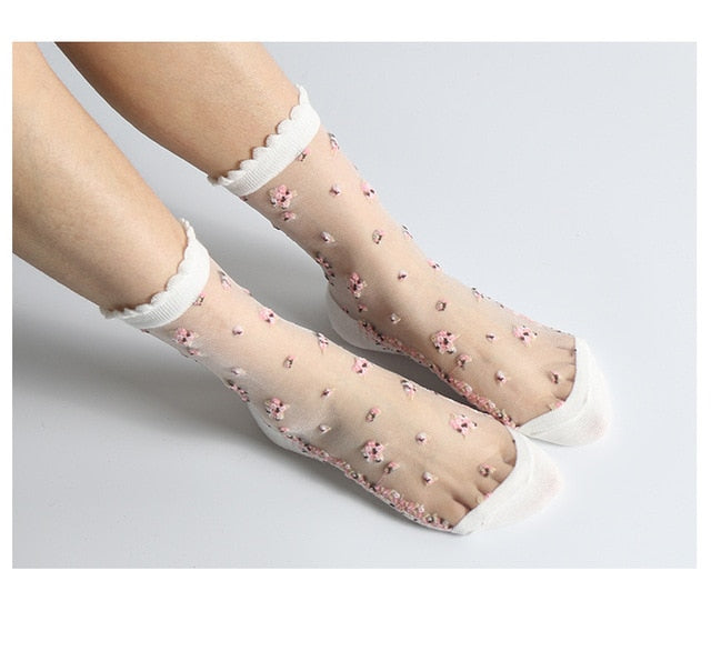 Sofelo Breathable Ultra Thin Transparent Lace Socks
