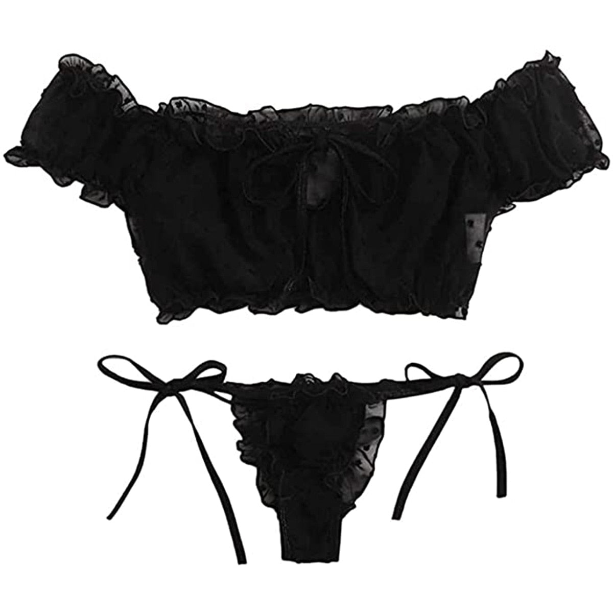Sofelo Off Shoulder Lace Up Two-Piece Beach Swimsuits