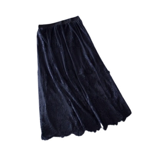 Sofelo Women Floral Lace Sheer Hollow Bottoming Skirt Embroidered